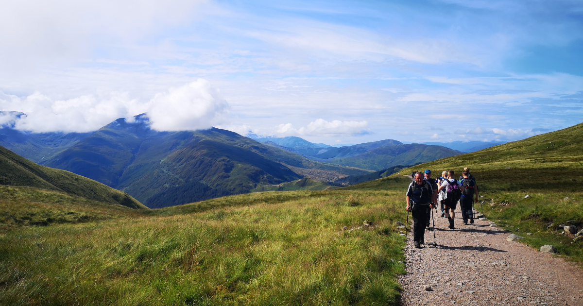 Hiking up Ben Nevis